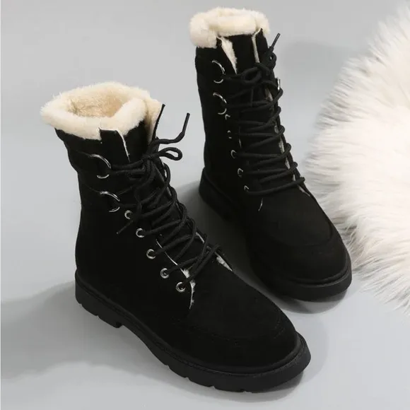 ✨Thermal Lace-Up Women’s Front Thermal Lined Faux Suede Snow Boots