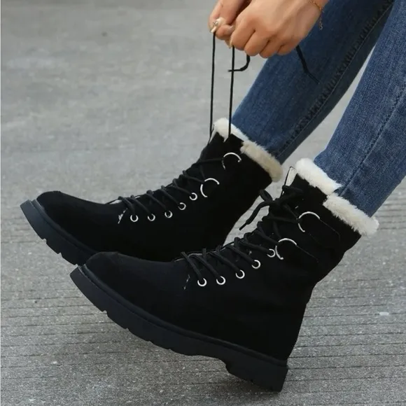 ✨Thermal Lace-Up Women’s Front Thermal Lined Faux Suede Snow Boots