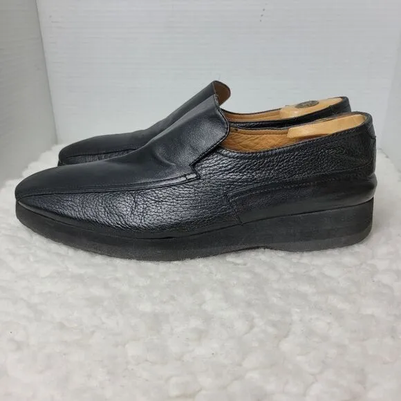 Thierry Rabotin Mens Slip On Loafer Shoes Size 13 Black Leather Comfort Shoes