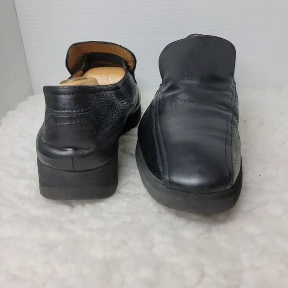 Thierry Rabotin Mens Slip On Loafer Shoes Size 13 Black Leather Comfort Shoes