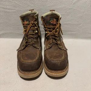 Thorogood Men's 6&quot; Leather Moc Steel Toe Work Boots Brown Size 11.5 D USA made