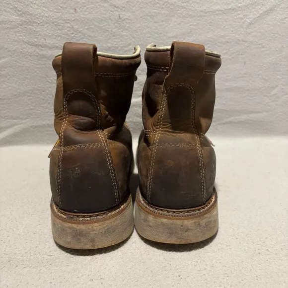 Thorogood Men's 6&quot; Leather Moc Steel Toe Work Boots Brown Size 11.5 D USA made