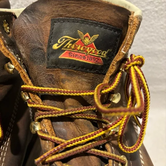 Thorogood Men's 6&quot; Leather Moc Steel Toe Work Boots Brown Size 11.5 D USA made