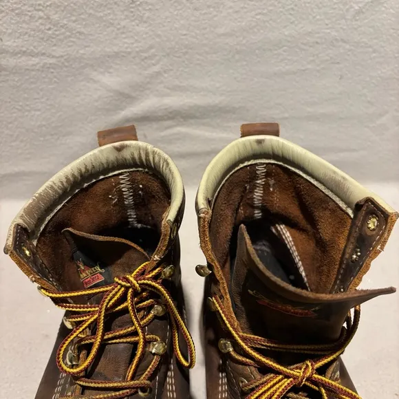 Thorogood Men's 6&quot; Leather Moc Steel Toe Work Boots Brown Size 11.5 D USA made