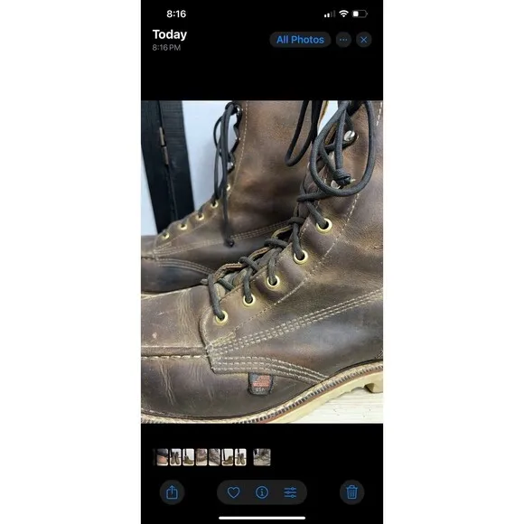 Thorogood Men's 8&quot; Steel Toe Work Boots Size 11 D