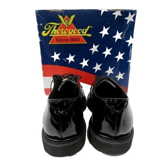 Thorogood Women's Classic Hi-Gloss Black Oxford Shoes 531-6303 Size 12 WIDE NIB