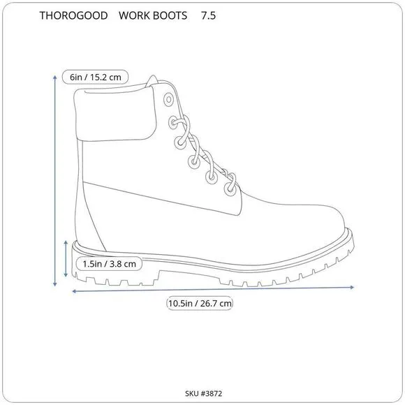 Thorogood Womens Work Boots Brown I-Met Metatarsal Guard Steel Toe 7.5M 504-4312