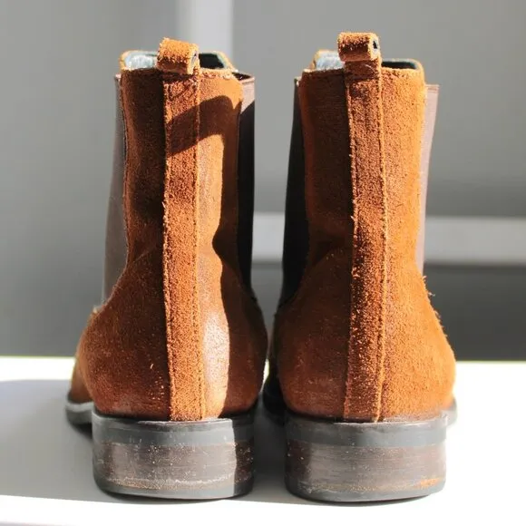 Thursday Boot Co. Women's Duchess Chelsea Glazed Ginger Brown Suede Boots Size 8