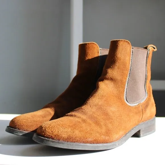 Thursday Boot Co. Women's Duchess Chelsea Glazed Ginger Brown Suede Boots Size 8