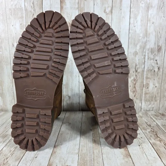 Thursday Boots Everyday Leather Ankle Boots Lace Up Brown Work Boots 10