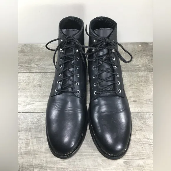 Thursday Boots Hero Lace-Up Chukka Black Leather Work Mens Dress Boots Size 12