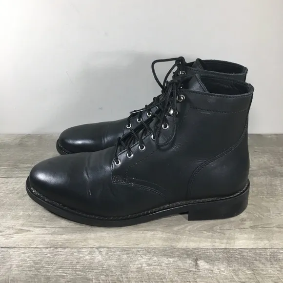 Thursday Boots Hero Lace-Up Chukka Black Leather Work Mens Dress Boots Size 12