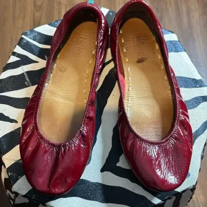 TIEKS Lanvin Burgundy Patent Leather Flat Shoes sz 9