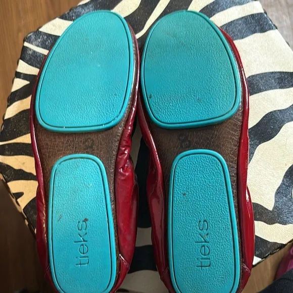 TIEKS Lanvin Burgundy Patent Leather Flat Shoes sz 9