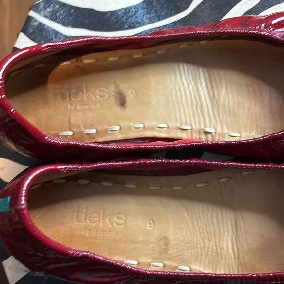TIEKS Lanvin Burgundy Patent Leather Flat Shoes sz 9