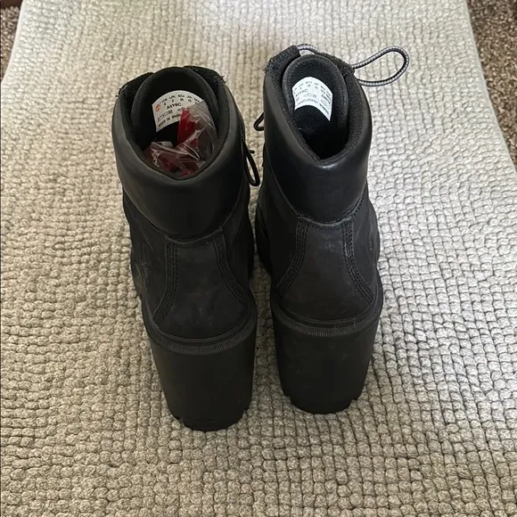 Timberland Black Heeled Combat Boots
