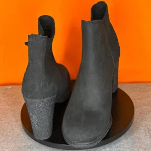 Timberland Black Size Zip Leather Suede Ankle Heel Bootie Size 7.5 EU 38.5