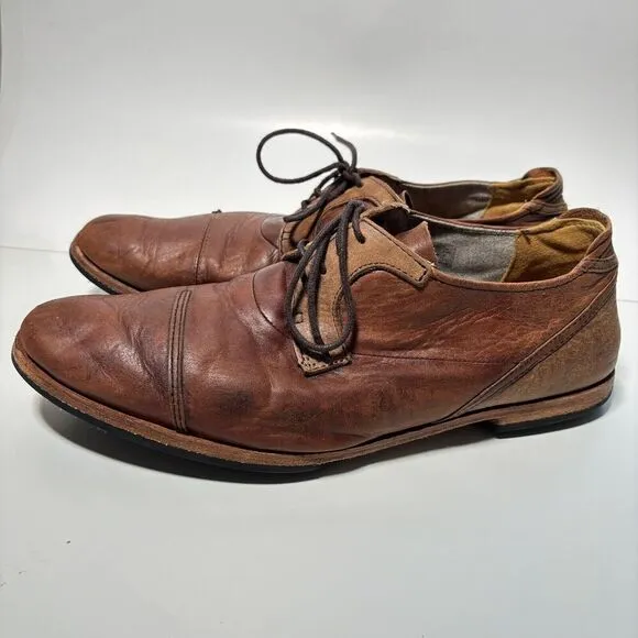 Timberland Boot Co Wodehouse Oxford Cognac Brown Leather Cap Toe Shoes Mens 10