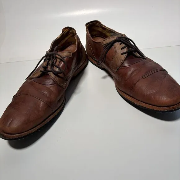 Timberland Boot Co Wodehouse Oxford Cognac Brown Leather Cap Toe Shoes Mens 10