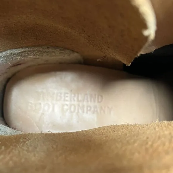 Timberland Boots Womens 10M Coulter Beige 8654A Leather Pull‎ On Made In USA