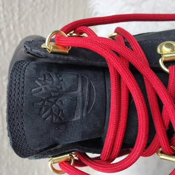Timberland Heritage Rebotl Black Nubuck Leather D-Ring Lace Up 6&quot; Vibram Boot