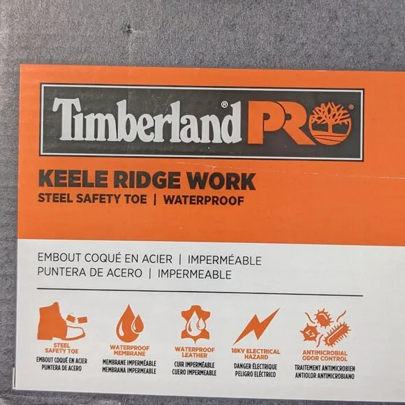 Timberland Keele Ridge Steel Toe Work Boots, Brown, Men's 15 M