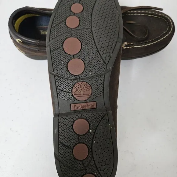 Timberland Leather Boat Shoes Men's Size 9.5M Brown Casual Preppy VGUC