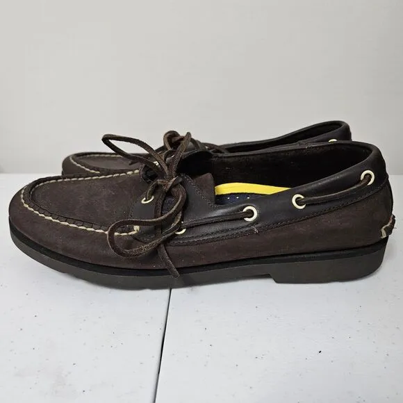 Timberland Leather Boat Shoes Men's Size 9.5M Brown Casual Preppy VGUC