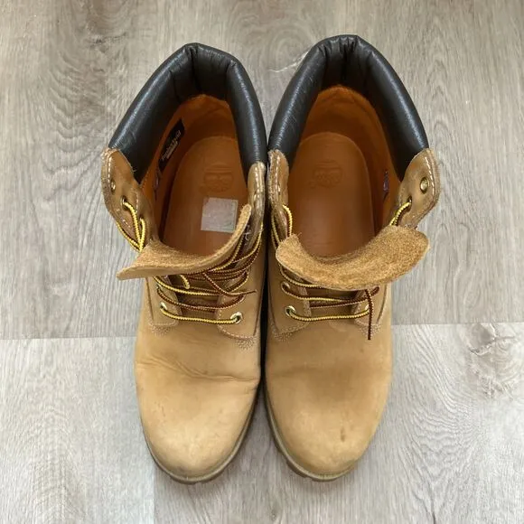 Timberland Mens 10 Wide Premium Waterproof 6&quot; Nubuck Work Boots Wheat TB 10061