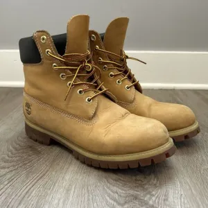 Timberland Mens 10 Wide Premium Waterproof 6&quot; Nubuck Work Boots Wheat TB 10061
