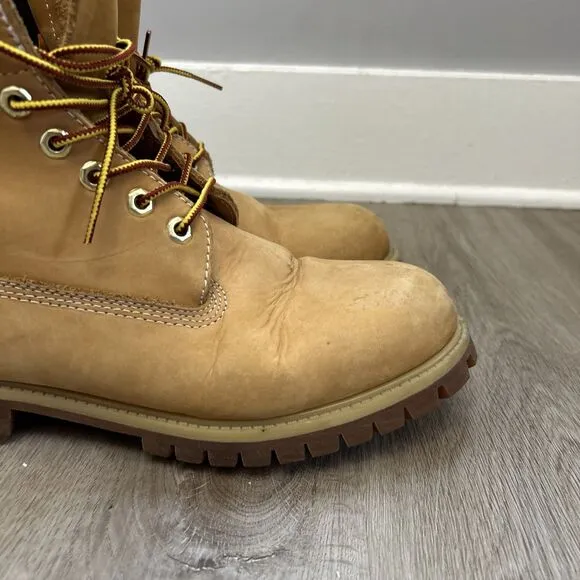 Timberland Mens 10 Wide Premium Waterproof 6&quot; Nubuck Work Boots Wheat TB 10061