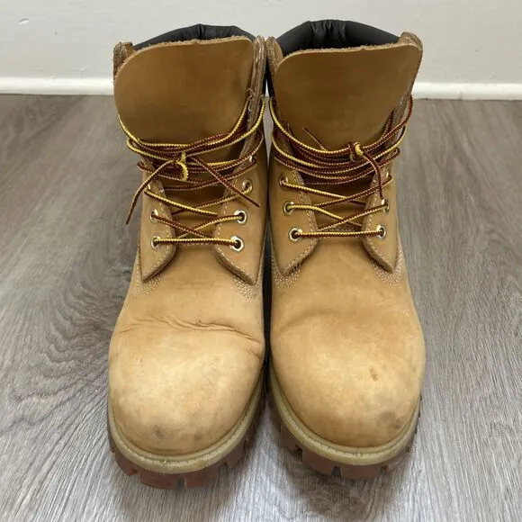 Timberland Mens 10 Wide Premium Waterproof 6&quot; Nubuck Work Boots Wheat TB 10061