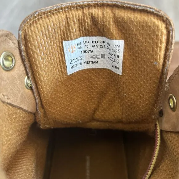 Timberland Mens 10.5 Premium 6&quot; Work Boots Tan Wheat Nubuck Waterproof Leather