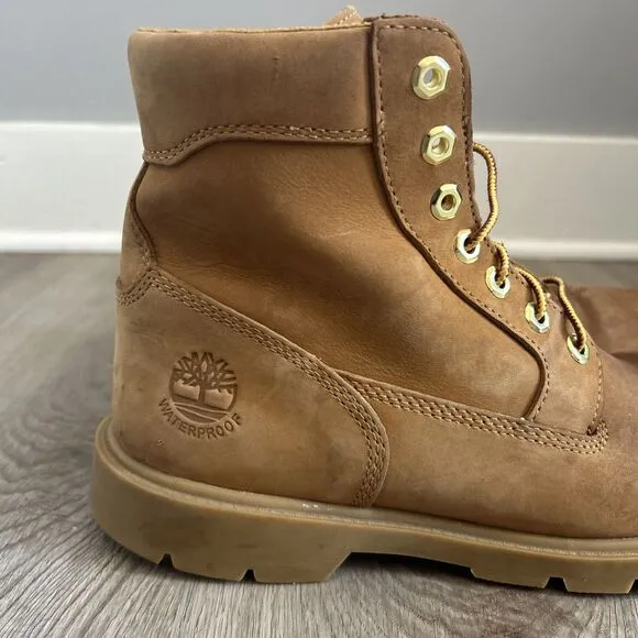Timberland Mens 10.5 Premium 6&quot; Work Boots Tan Wheat Nubuck Waterproof Leather