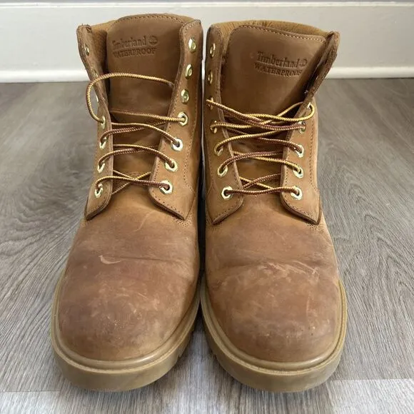 Timberland Mens 10.5 Premium 6&quot; Work Boots Tan Wheat Nubuck Waterproof Leather