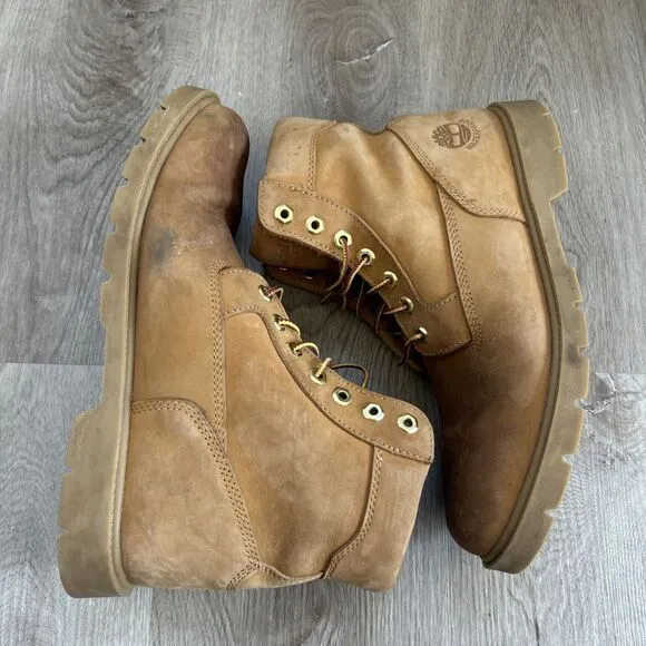 Timberland Mens 10.5 Premium 6&quot; Work Boots Tan Wheat Nubuck Waterproof Leather