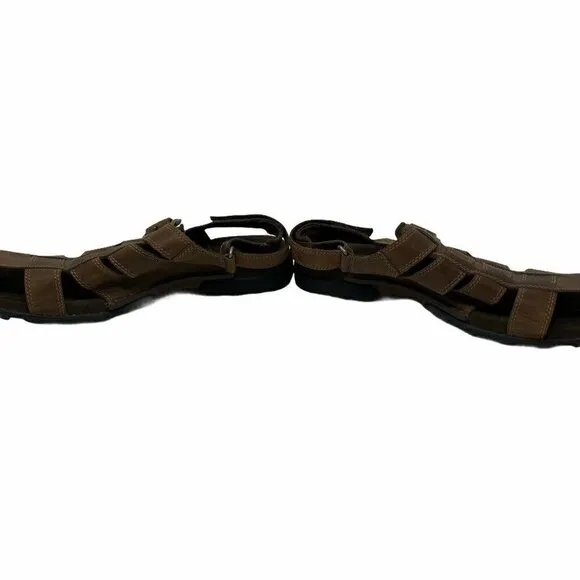 Timberland Mens Fisherman Sandals Shoes Brown Buckle Adjustable Strap Leather 11