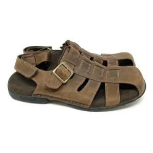 Timberland Mens Fisherman Sandals Shoes Brown Buckle Adjustable Strap Leather 11