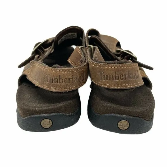 Timberland Mens Fisherman Sandals Shoes Brown Buckle Adjustable Strap Leather 11
