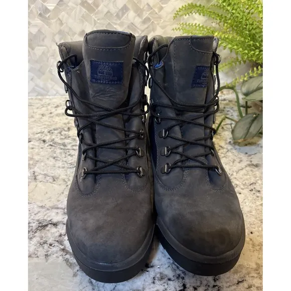 Timberland Men's Premium Grey/blue Waterproof Boots Size 10.5 TimberDRY Work