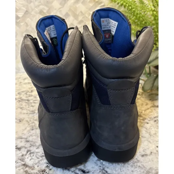 Timberland Men's Premium Grey/blue Waterproof Boots Size 10.5 TimberDRY Work