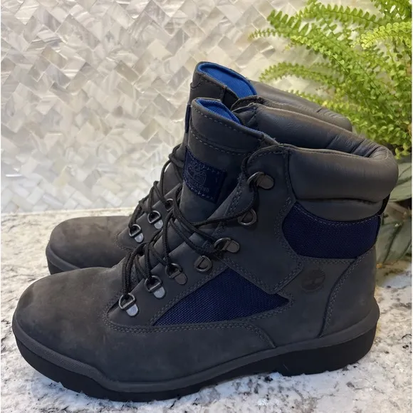 Timberland Men's Premium Grey/blue Waterproof Boots Size 10.5 TimberDRY Work
