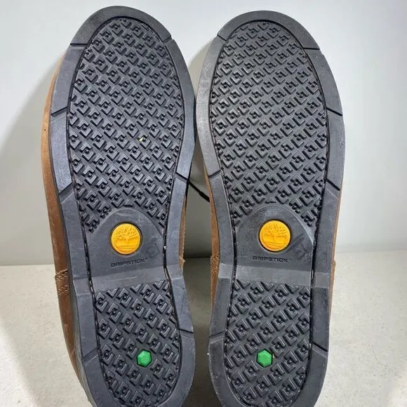 Timberland Mens Size 13 Two-Eye Brown Leather Deck Shoes Lace Around