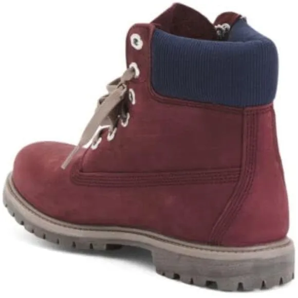 Timberland Premium burgandy nubuck leather size 9 hiking trails rugged 6-in NEW