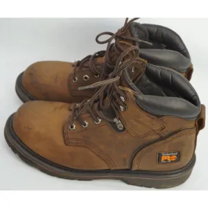 Timberland Pro 6&quot; Pit Boss Stell Toe Work Men Leather Brown Boots Size US 9.5 M