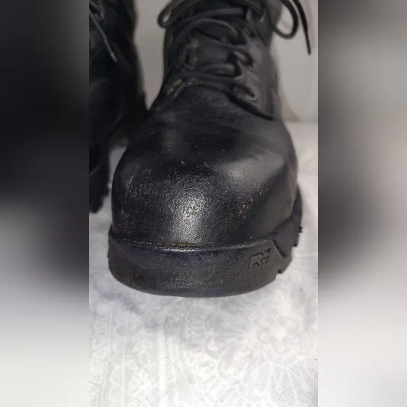 Timberland Pro Black Leather Men's Boots Composite Toe 11.5 Wide Width Work