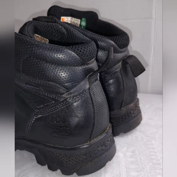 Timberland Pro Black Leather Men's Boots Composite Toe 11.5 Wide Width Work