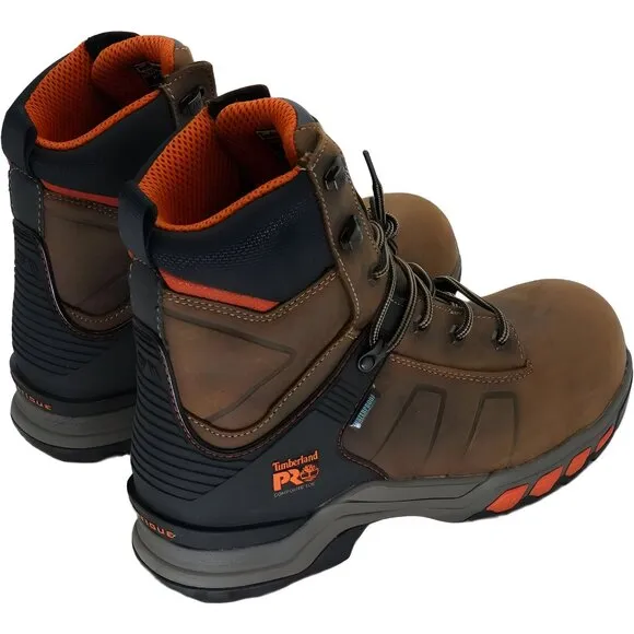 Timberland PRO Hypercharge 8&quot; Safety Toe Work Boots Brown 9.5 Wide