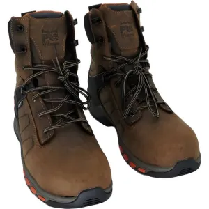 Timberland PRO Hypercharge 8&quot; Safety Toe Work Boots Brown 9.5 Wide