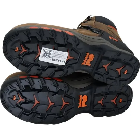Timberland PRO Hypercharge 8&quot; Safety Toe Work Boots Brown 9.5 Wide